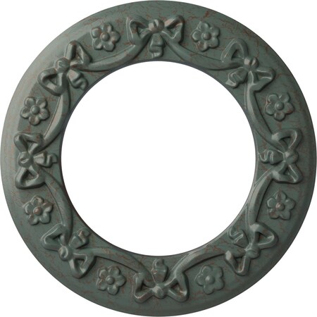 Ekena Millwork Ribbon with Bow Medallion (Canopies up to 7 1/2"), 12 1/4"OD x 7 1/2"ID x 7/8"P, Cloud Burst Crackle CM12RICBC